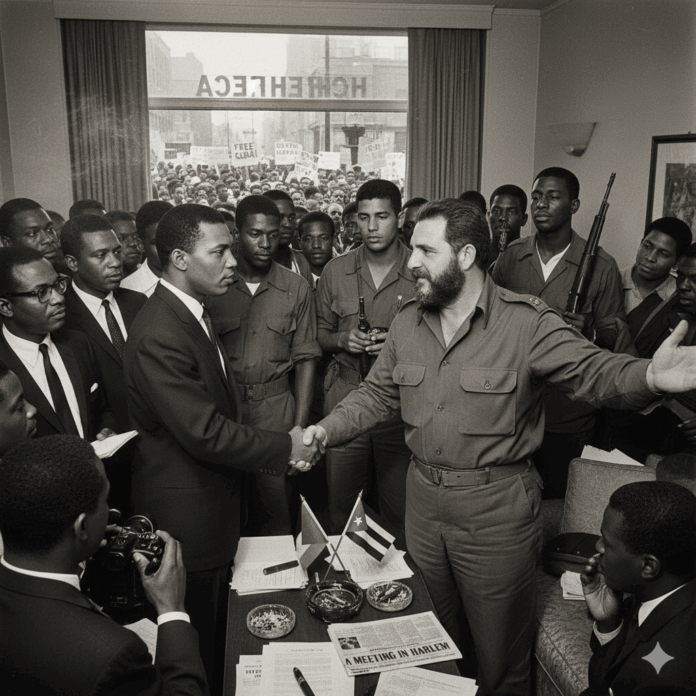 Malcolm X and Fidel Castro in Harlem