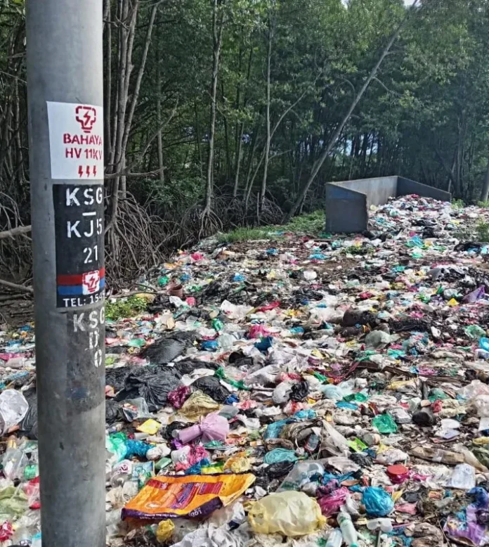 dumping ground at Sungai Merbok mangrove forest reserve